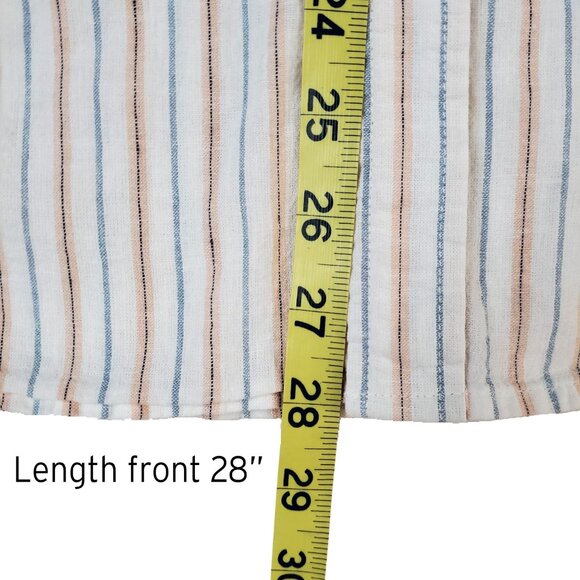 Old Navy Regular Fit Everyday Linen Blend Striped Shirt Size L - Picture 13 of 16